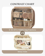 EACHY Hanging Toiletry Bag, Satin 4 Compartments Travel Toiletry Bags - Image 3