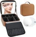 Travel Makeup Bag with LED Mirror and 10x magnifying glass with 3 Lighted by Unknown