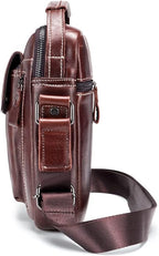 KPYWZER Genuine Leather Shoulder Bag Small Men Messenger Pack Handbag Sling - Image 3