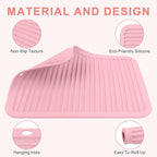 Oversize Silicone Heat Resistant Mat, Professional Hot Hair Tools Mat for Curling Iron, Flat Iron, Hair Straightener, Portable Hot Pad Cover with Velcro for Travel Home Salon(14.2" x 11.0")