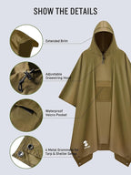 SaphiRose Extra Thick Hooded Rain Poncho Double Layer Waterproof Raincoat Jacket - Image 4
