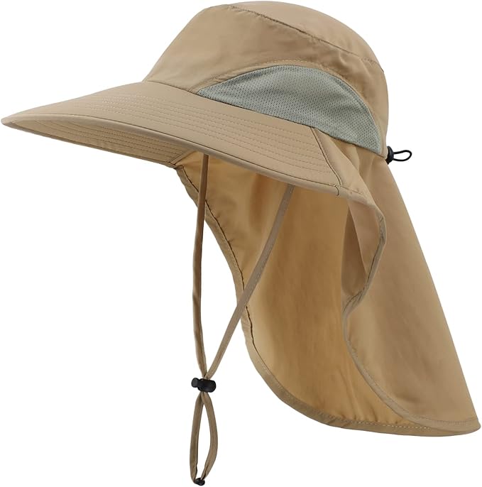 Home Prefer Outdoor UPF50+ Sun Hat Wide Brim Mesh Fishing Hat by HomePreferHatsCaps