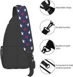 SUPLUCHOM Sling Bag American Flag Red White Star Hiking Daypack Crossbody - Image 5