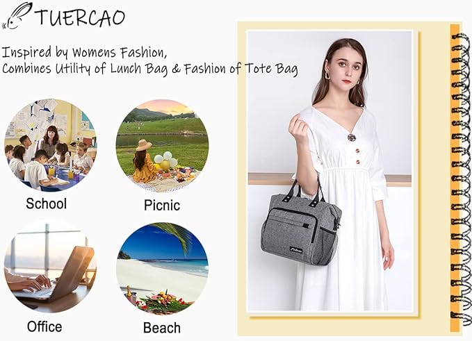 TuErCao Insulated Lunch Bag Soft Cooler Bag - Image 8