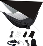 Camping Hammock with Rain Fly Tarp Mosquito Net Heavy Duty Tree Straps Portable by Ovyuzhen