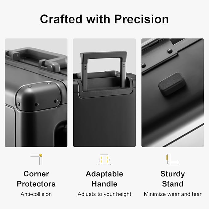 LEVEL8 Gibraltar Aluminum Zipperless Luggage 20 Inch, Hardside Carry on - Image 8