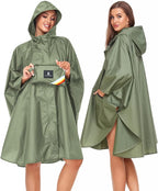 SaphiRose Unisex Rain Poncho Hooded Waterproof Raincoat - Image 2