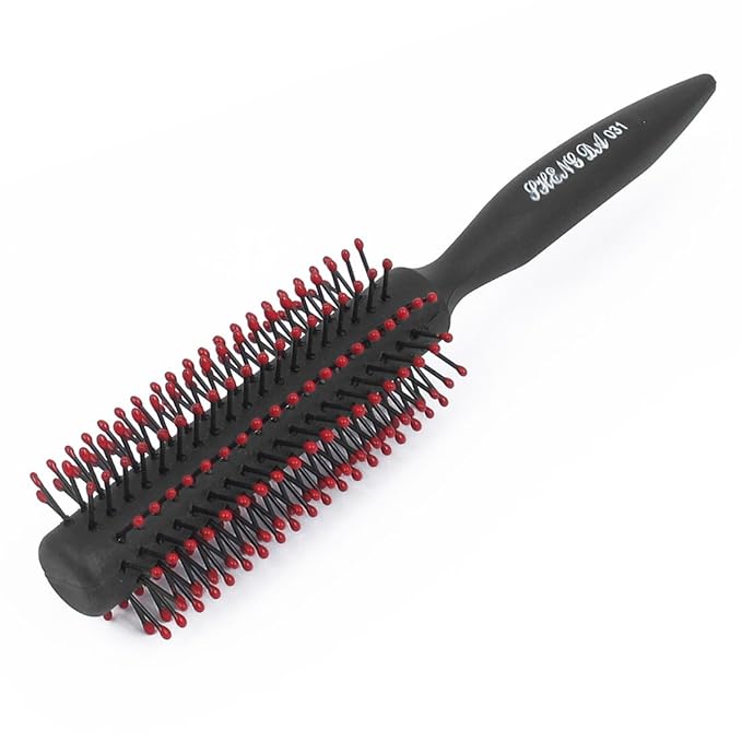 uxcell Curly Hair Hairbrush, Professional Round Tangle Hairbrush for Blow Drying, Curling Hair Comb with Plastic Handle for Detangling, Hair Styling Bristles for Women Men, 1 Pack