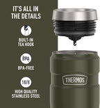 THERMOS Stainless King Vacuum-Insulated Travel Tumbler, 16 Ounce, Army Green - Image 4