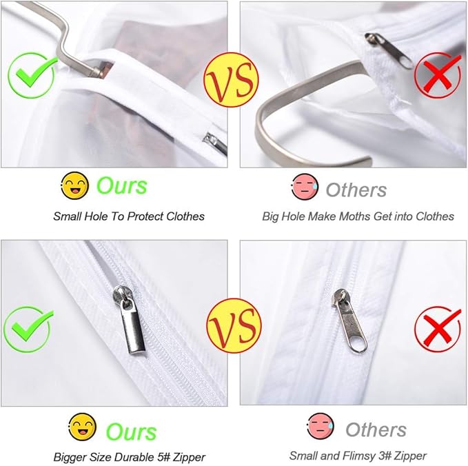 Garment Bags for Hanging Clothes 24'' x 48'' Suit Covers for Closet Garment Bag - Image 4