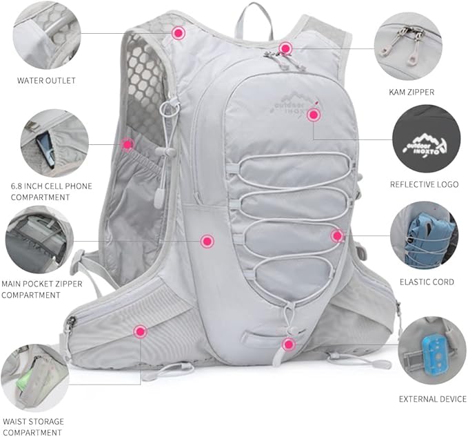 Running Hydration Vest for Men Women Water Backpack for Running 3L Running - Image 3
