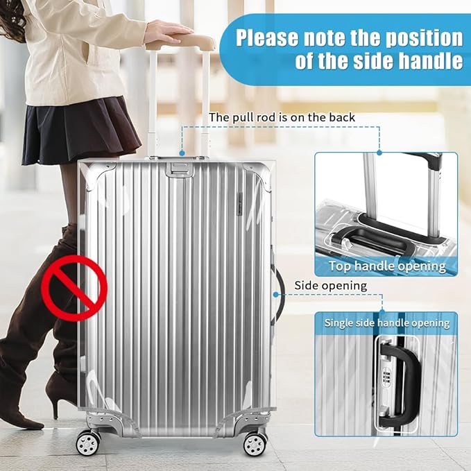Yotako Clear PVC Suitcase Cover Tough Protector, 32 Inch Luggage Covers - Image 3