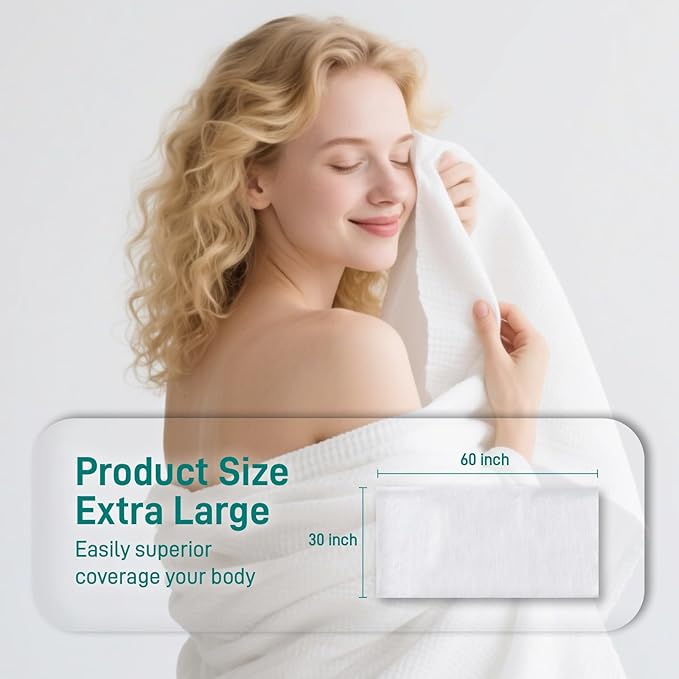 Disposable Bath Towels, Extra Large Beach Towels 30"X60", Camping Towels - Image 4