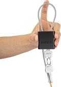 Adjustable Cable Padlock with 3 Keys | 1.15ft L x 1/6in D Aluminum Steel Cable by BOZZYS