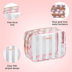 Conair Makeup Bag - Travel Toiletry Bag - Cosmetic Bag - Toiletry Bag for Women - Double Zip Organizer - Pink Floral Print