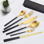 AARAINBOW 6 Pieces Stainless Steel Flatware Set Portable Reusable Cutlery Set - Image 8