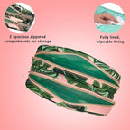 Conair Makeup Bag - Travel Toiletry Bag - Cosmetic Bag - Toiletry Bag for Women - Double Zip Organizer - Pink Palm Print