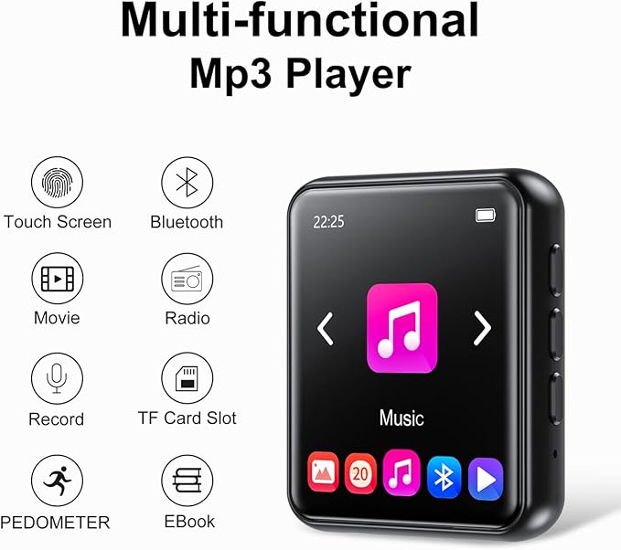 64GB MP3 Player Bluetooth 5.3 Touch Screen Music Player Portable mp3 Player - Image 2