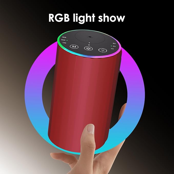 Waterless Essential Oil Diffuser, Battery Powered Mini Scent Air Machine, Aromatherapy Mist Diffuser for Home Room Car Office (red)