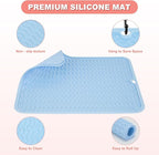 Oversize Silicone Heat Resistant Mat for Curling Irons, Hair Straighteners, Flat Irons and Hot Hair Styling Tools, Portable Wrap Pad Cover for Vanity, Travel, Salon(14.2" x 11.0")