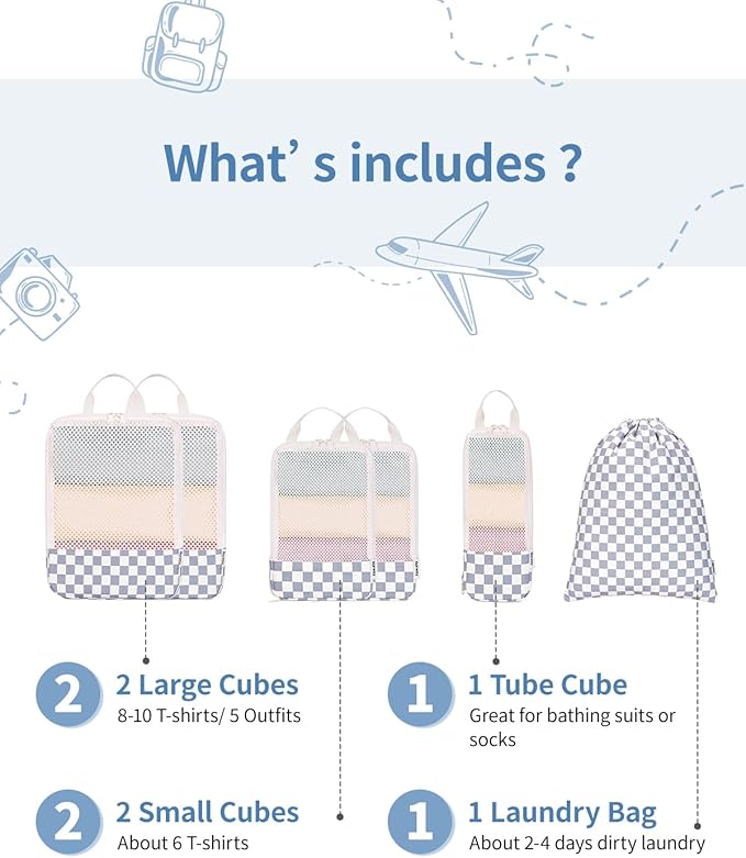 Narwey 6 Set Compression Packing Cubes - Image 3