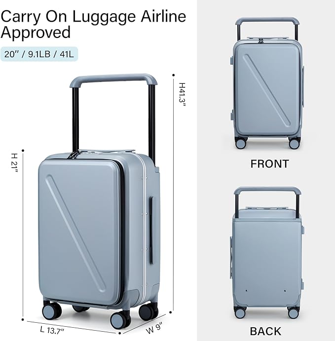 MILADA Wide Handle Carry On Luggage - Image 3