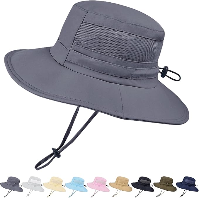 Sun Hat for Men/Women, UPF 50+ Fishing Hat, Waterproof Wide Brim Bucket Hat by Rosoz