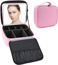 Travel Makeup Bag with LED Mirror Travel Makeup Organizer with 3 Lighted by Unknown