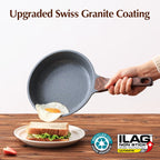 11inch Nonstick Frying Pan Chef's Pan with Glass Lid (Gray Granite / 11 Inch)