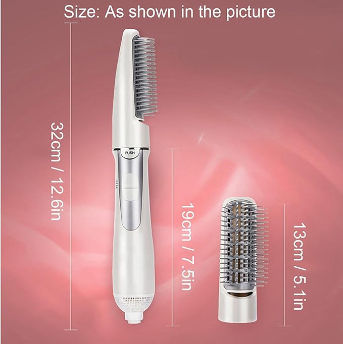 2-In-1 Electric Hair Dryer Styling Tool - Blow Dryer Brush with Teasing Comb, 3 Gear Adjustable Hair Straightener (US Plug)