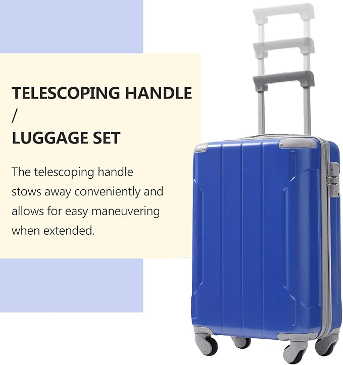 Merax Luggage Set 3 Piece, 20 Inch Carry on Spinner Suitcase - Image 8