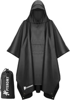 PTEROMY Hooded Rain Poncho for Adult by PTEROMY