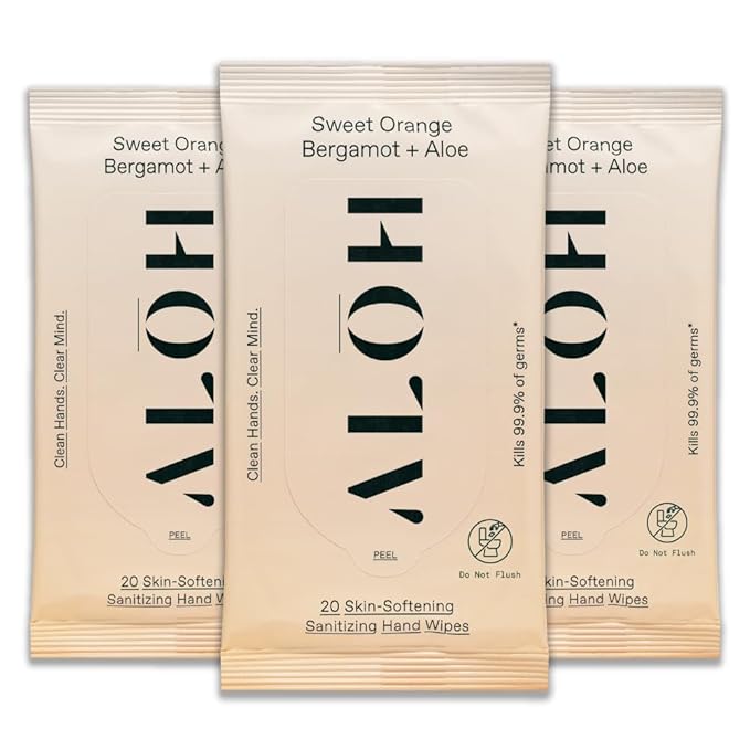 ALŌH Sweet Orange Bergamot + Aloe Sanitizing Hand Wipes by AL%C5%8CH