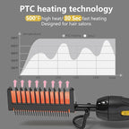 Dan Technology 500℉ hot Comb,60 Min Auto-Off Hair Straightener Comb,7 Temperatures Adjustable Ceramic hot Comb,Electric Pressing Comb for Natural Black Hair