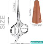 4.7-inch small nose hair scissors, round head, for trimming facial hair, ear hair, eyebrows, eyelashes, bathroom, suitable for both men and women, personal care and beauty (matte silver)