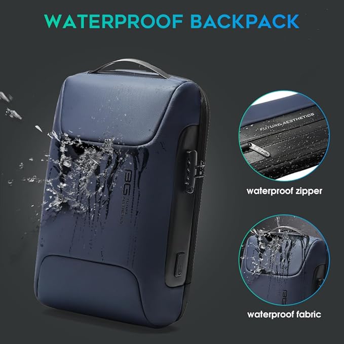 BANGE Anti Theft Backpack with Lock, Business Backpack with USB Charging Port - Image 7