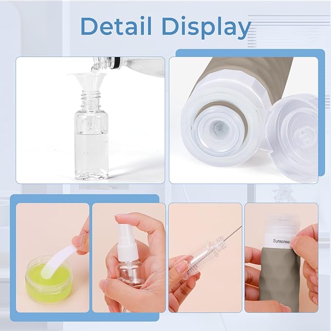 16pack Travel Bottles for Toiletries, TSA Approved Travel Size Containers Set - Image 5