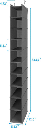 MAX Houser 10-Shelf Hanging Shoe Shelf Organizer, Hanging Shoe Storage - Image 3