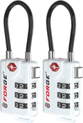 Forge TSA Approved Cable Luggage Locks, Re-settable Combination by Forge