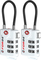Forge TSA Approved Cable Luggage Locks, Re-settable Combination by Forge