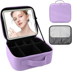 Travel Makeup Bag with LED Mirror and Light Travel Makeup Case Cosmetic by SUILU