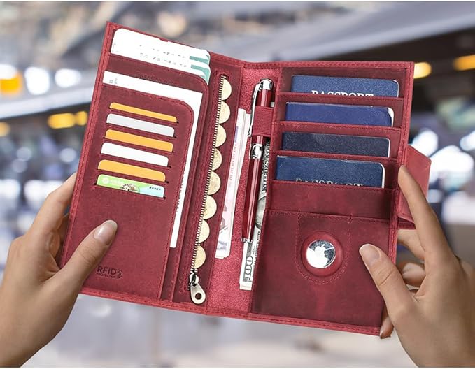 CONTACTS Full Grain Leather Family Passport Holder - Image 9