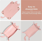 Cute Cat Shaped Leather Valet Tray, Cat Dice Tray, Premium Catchall Jewelry Tray - Image 8