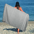 Cotton Turkish Beach Towels (39 x 72 inch ( Beach towel - 4 PACK ) / Grey)