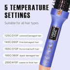 Infrared Thermal Brush, 38mm 3 in 1 Heated Round Curling Brush, Negative Ionic Lightweight Heated Hot Brush, Dual Voltage US Plug, Hair Straightener Curler Comb for Volumizing Curls and Smooth Hair
