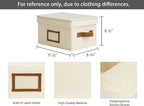 StorageWorks Storage Bins with Lids, Decorative Storage Boxes with Lid and PU - Image 2