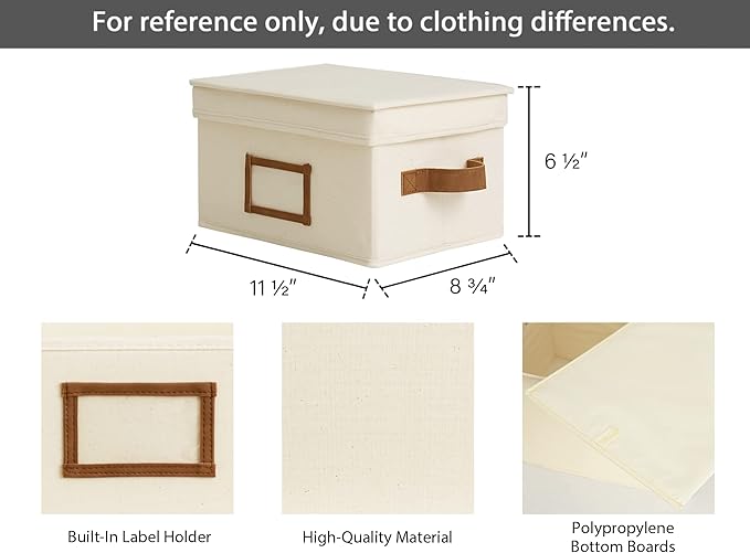 StorageWorks Storage Bins with Lids, Decorative Storage Boxes with Lid and PU - Image 2