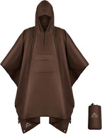 Coralrain Hooded Rain Poncho Lightweight Waterproof Unisex Raincoat Jacket by Coralrain