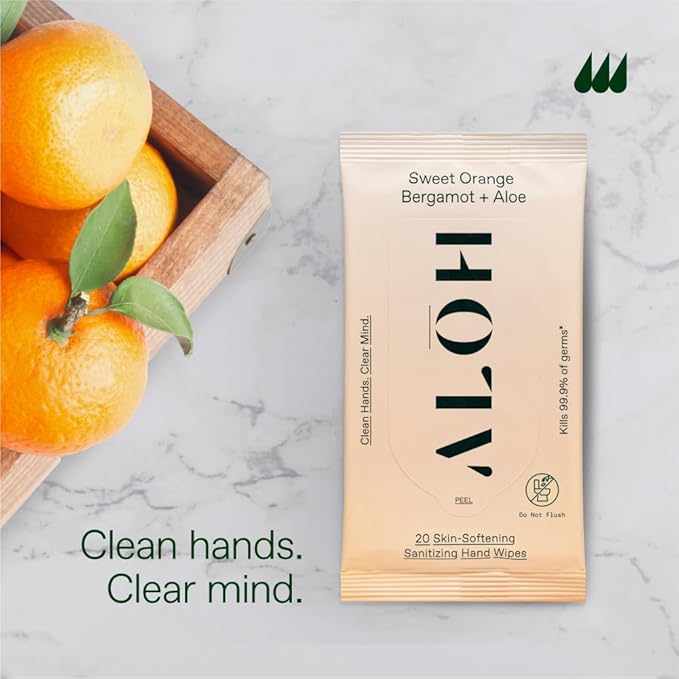 ALŌH Sweet Orange Bergamot + Aloe Sanitizing Hand Wipes - Image 5