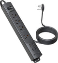 TROND Flat Plug Power Strip USB-10ft Flat Extension Cord Surge Protector Wall by TRONDOfficial
